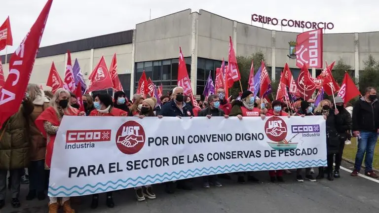 Protesta de las trabajadoras conserveras de pescado. Nyka Goicoechea