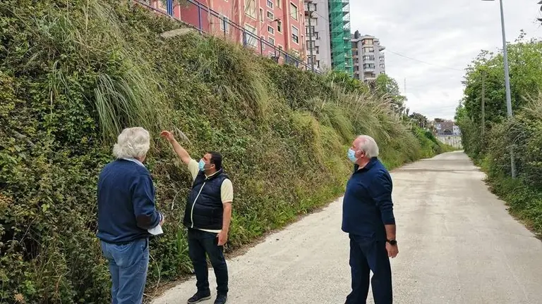 Los regionalistas visitaron el talud en la zona junto a los vecinos.