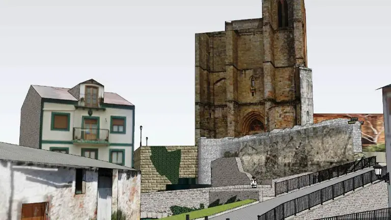 Zona de la iglesia de santa mar&iacute;a en la que se llevar&aacute; la actuaci&oacute;n en Castro Urdiales.