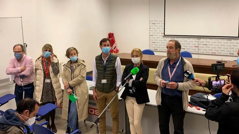 Asamblea de representantes sindicales.