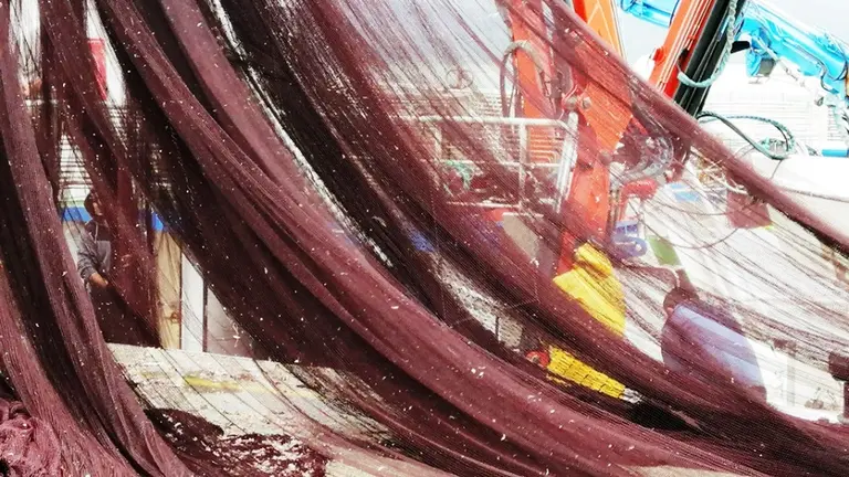 Redes en el puerto de Santoña. R.A.