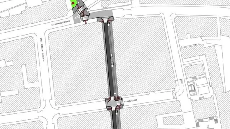 Planta general de la conexi&oacute;n peatonal mec&aacute;nica en Santander