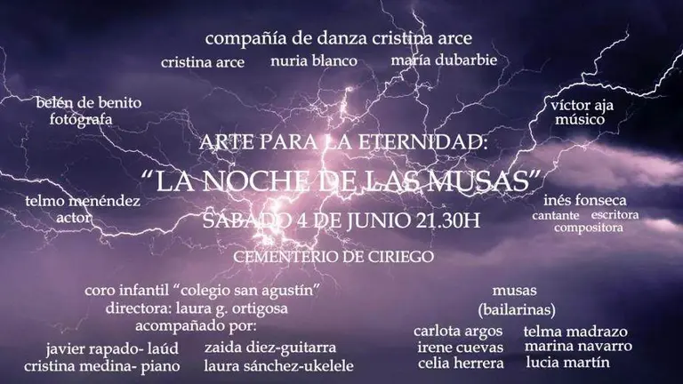 Cartel de la Noche de Las Musas en Ciriego.