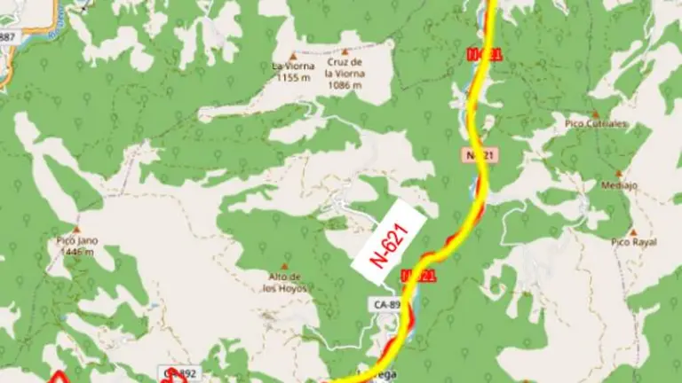 Tramo de Vada a Potes que se acondicionará por el Ministerio de Transportes.