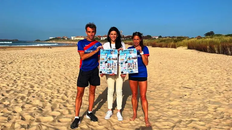 Presentaci&oacute;n de la Milla Urbana de Noja en la playa de Ris.