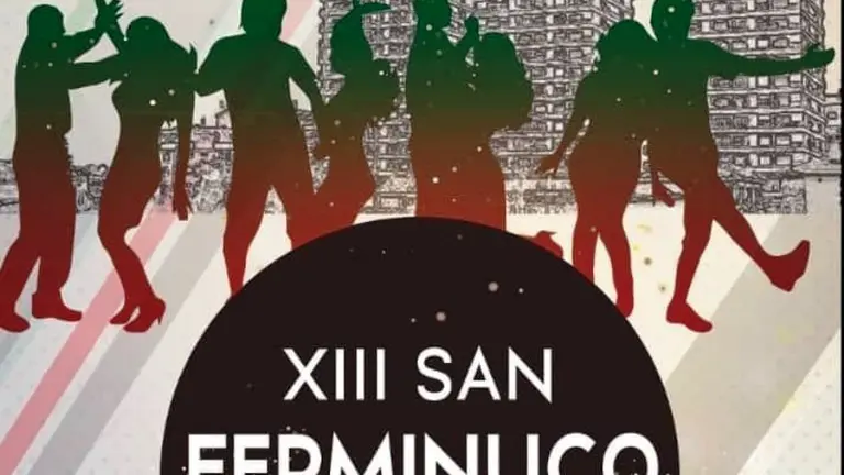 Cartel de San Ferminuco en Torrelavega.