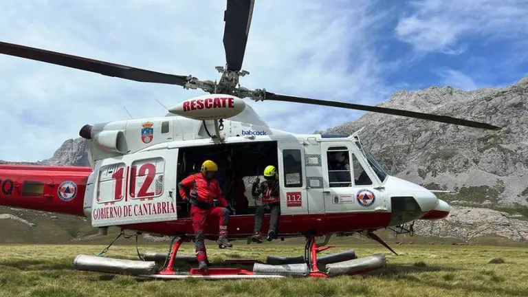 El helicóptero en Picos de Europa.