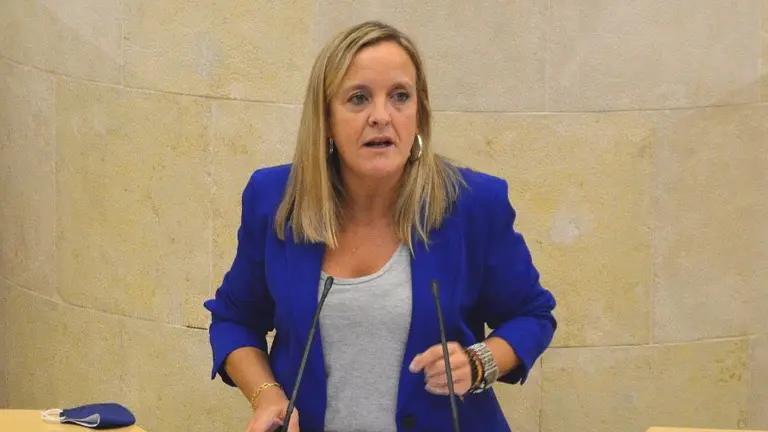 La diputada regional del PP, Isabel Urrutia, en el Parlamento de Cantabria.