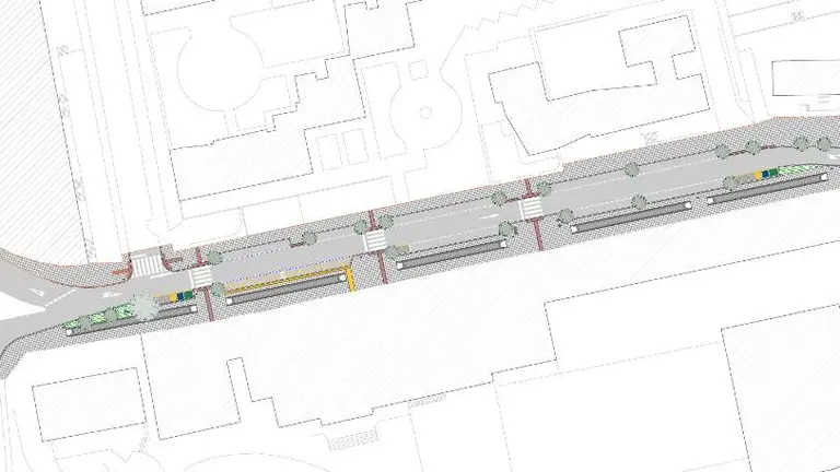 Plano planta general del proyecto de movilidad en Santander.