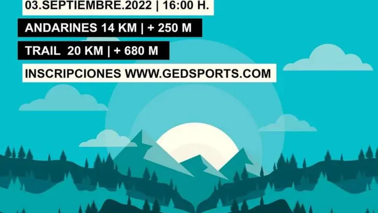 Cartel de la prueba de trail en Escalante.