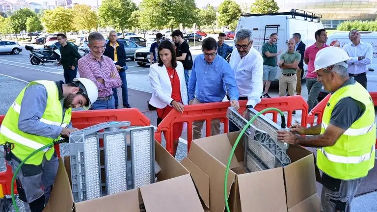 Inicio de las obras de iluminaci&oacute;n en los Campos de sport del Sardinero.