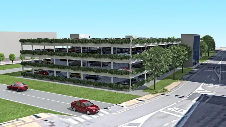 Infografía del futuro aparcamiento de La Carmencita en Torrelavega.