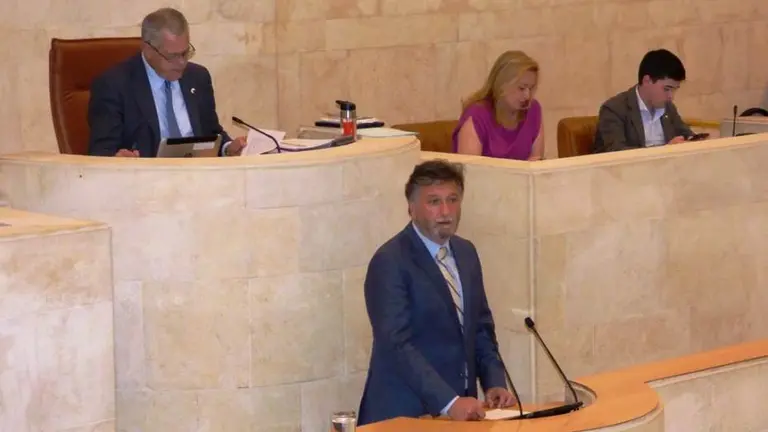 El diputado regional, Cristóbal Palacio, durante su intervención. R.A.