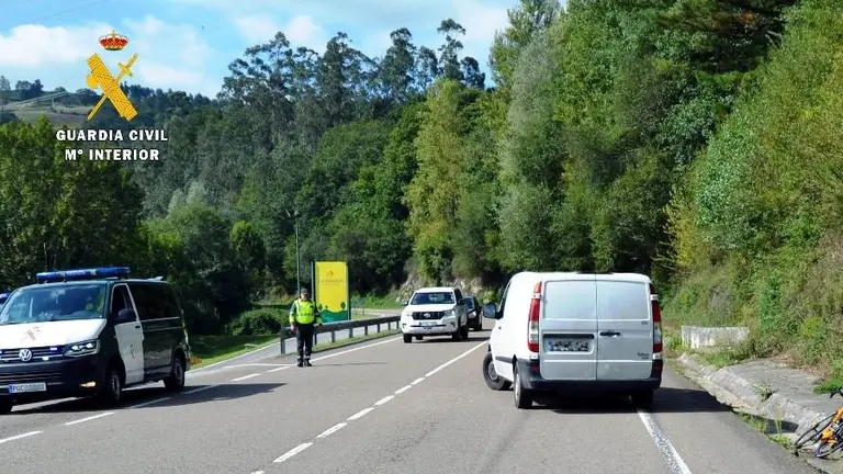 Lugar del atropello en Santa María de Cayón.