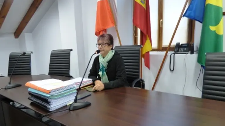 La alcaldesa de Guriezo, Mar&iacute;a Rivero, esper&oacute; 25 minutos. R.A.