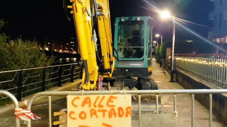 Obras en el Paseo de Ostende en Castro Urdiales.