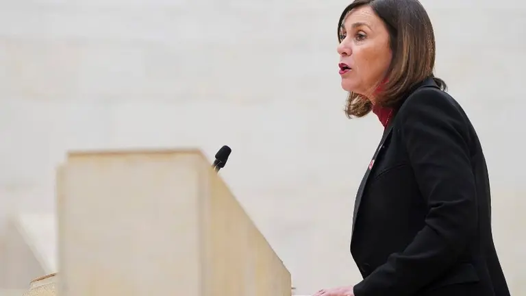 La consejera de Presidencia, Paula Fernández (PRC), en el Parlamento.