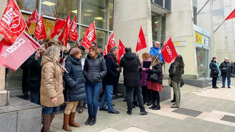 Concentración de los inspectores de Trabajo en Santander.