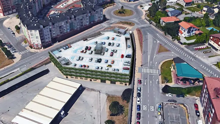 Aparcamiento en altura en Torrelavega.