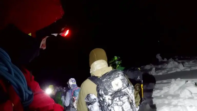 Un momento del rescate en Picos de Europa.