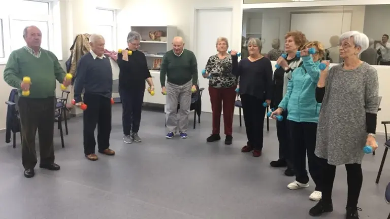 Ejercicios de los pacientes en Santoña.