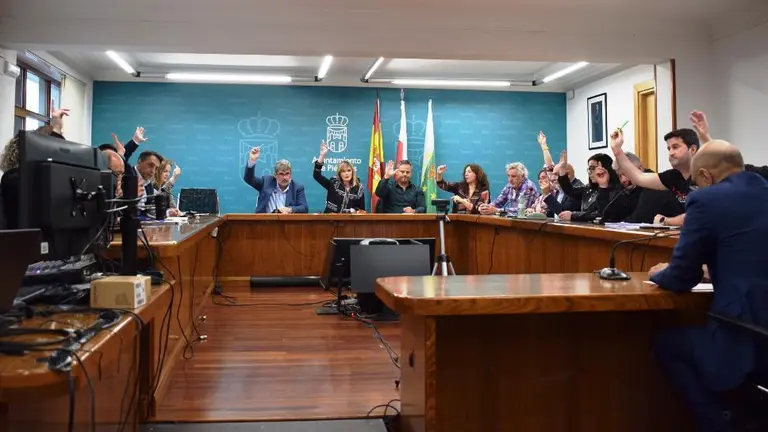 Los concejales en el Pleno de Piélagos.