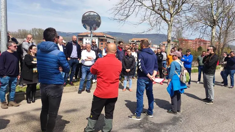 Concentraci&oacute;n de trabajadores de Sidenor.