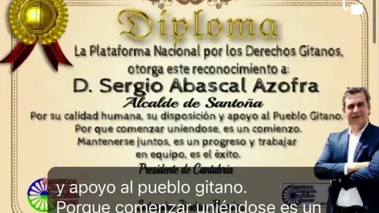 Captura del vídeo en el perfil de la Plataforma Nacional para la Defensa de los Derechos Gitanos.