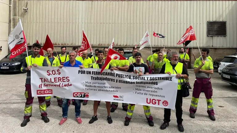 Concentraci&oacute;n del personal ferroviario.