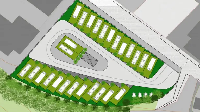 Zona de aparcamiento para autocaravanas en Suances.