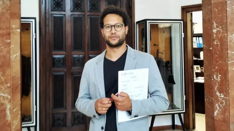 El edil de IU-Podemos en Santander, Keruin Martínez.