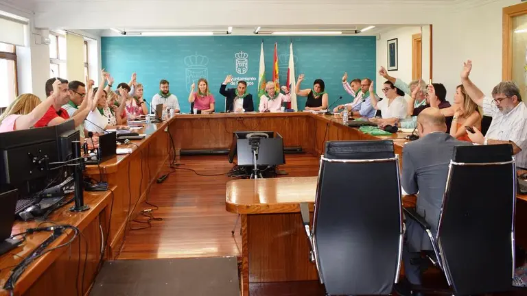 Los ediles en el Pleno de Piélagos.