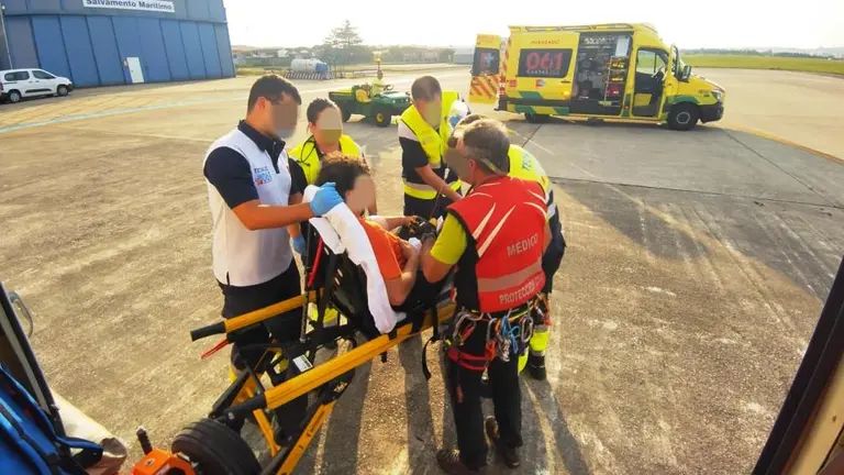 Ganadero evacuado el hospital.