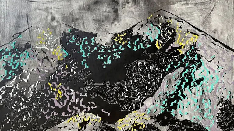 'Cenizas', &oacute;leo y acr&iacute;lico sobre lienzo.