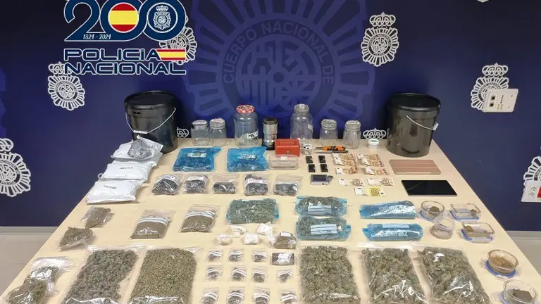 Material incautado por la Policía Nacional.