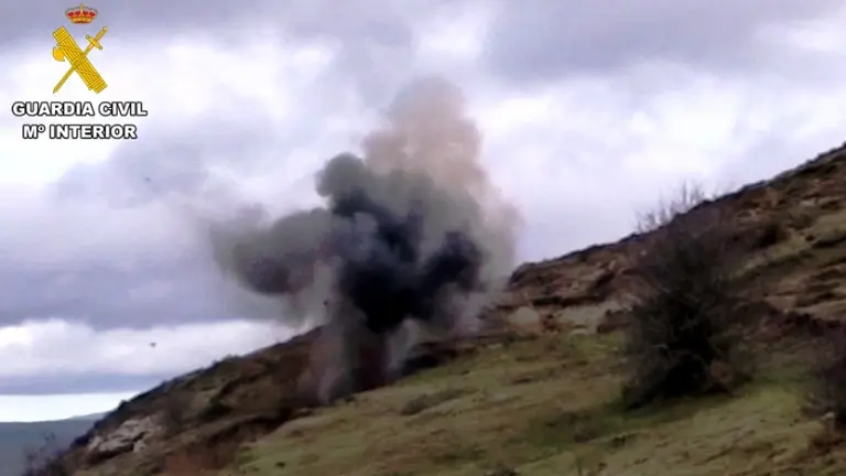 Artefacto destruido en La Loma.