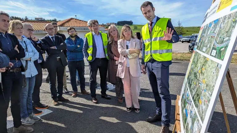 Un momento del inicio de las obras en la A-67.
