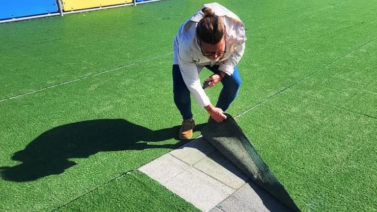 Estado de la pista deportiva en Santander.