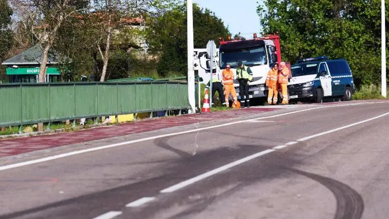 Zona del accidente en Suesa.