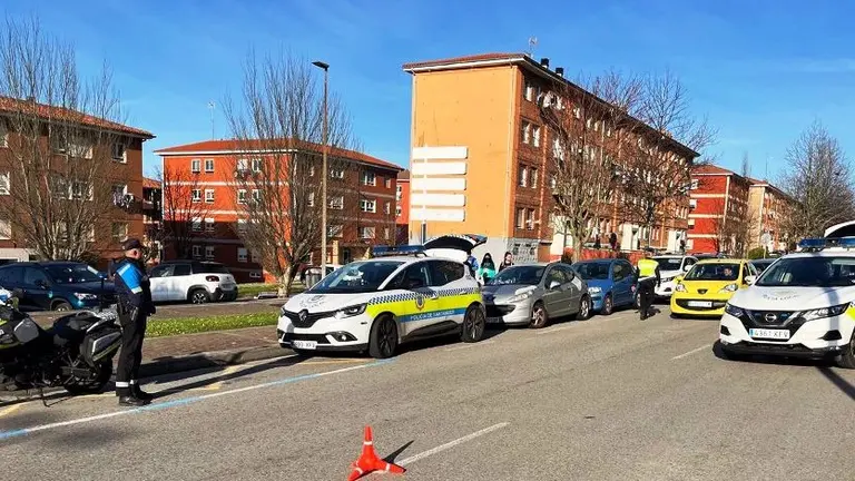 Control policial en Santander.