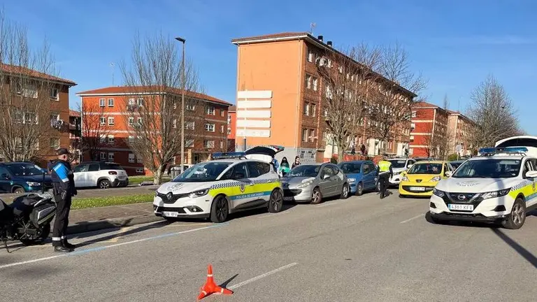 Control de la Policía Local en Santander.