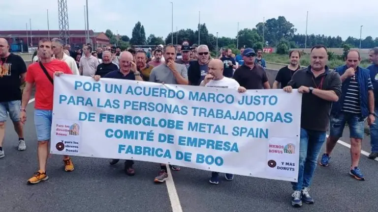Manifestaci&oacute;n de la plantilla de Ferroatl&aacute;ntica.