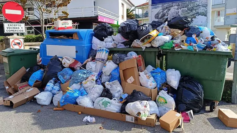 La huelga de recogida de basura afectó a varios municipios. Facebook