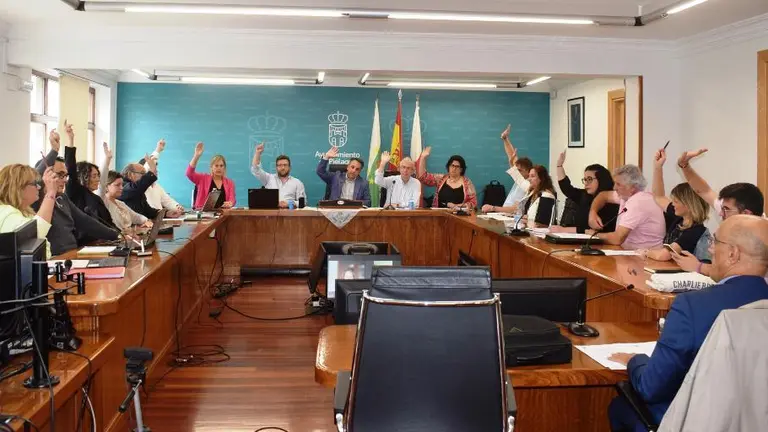 Los concejales en el Pleno de Piélagos.