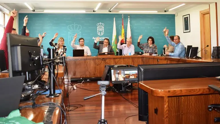 El equipo de gobierno del PP en el Pleno.