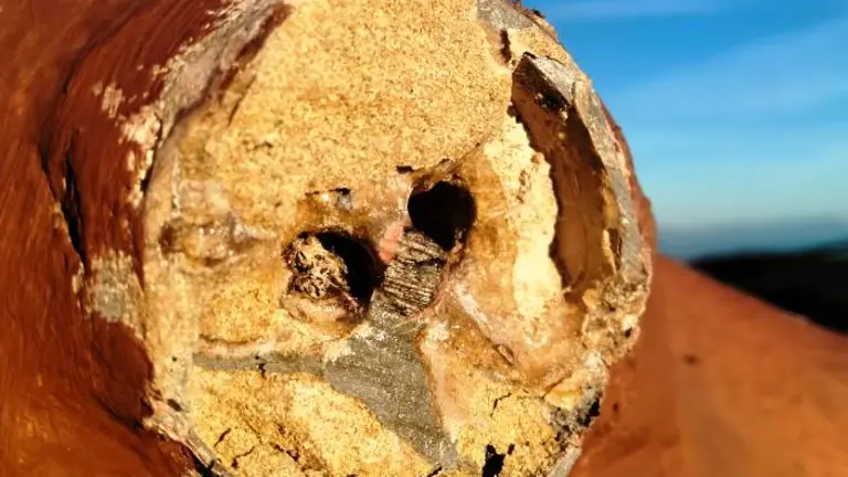 Cuerno roto de la escultura.