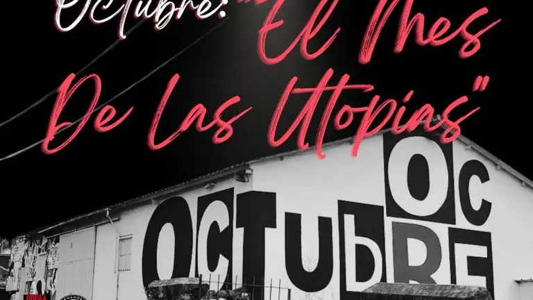 Cartel anunciando la proyecci&oacute;n del documental.