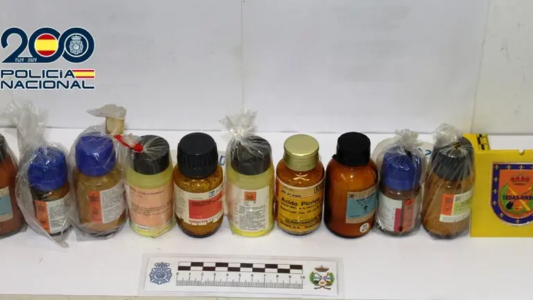 Ácido intervenido por la Policía Nacional.
