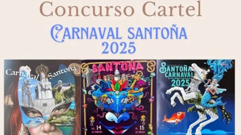 Los tres carteles finalistas para el Carnaval de Santo&ntilde;a.