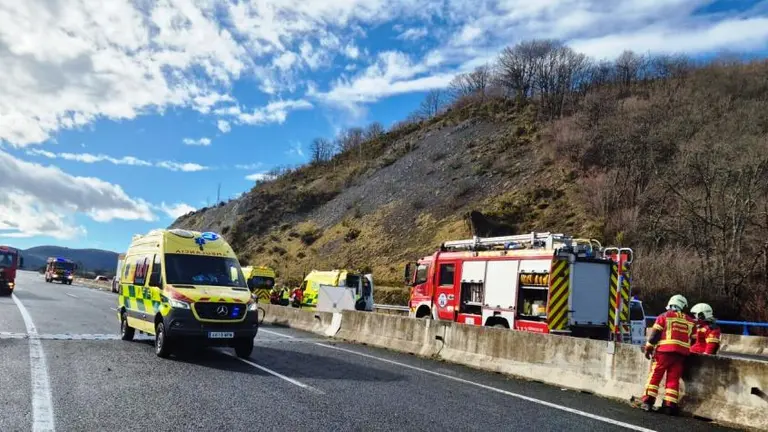 Accidente en la A-67.
